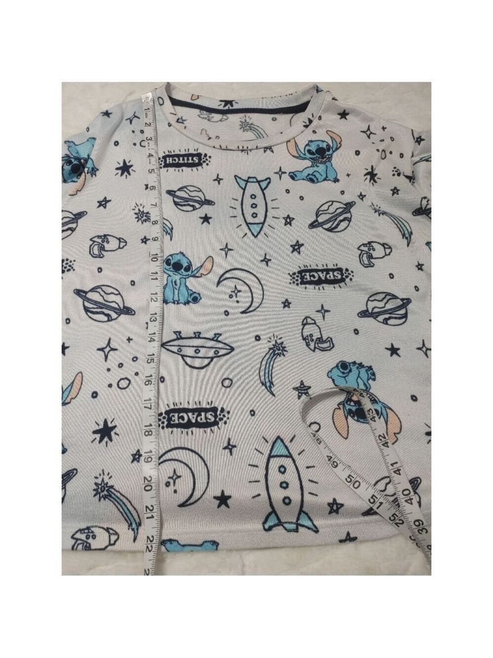 Women's Disney Lilo & Stitch Pajama Set XL White Gray - Picture 12 of 13